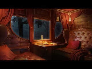 Carriage ambience - carriage ride through the forest during rainstorm