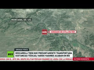 Descarrila en . un tren con presuntas sustancias txicas y varios vagones caen al ro