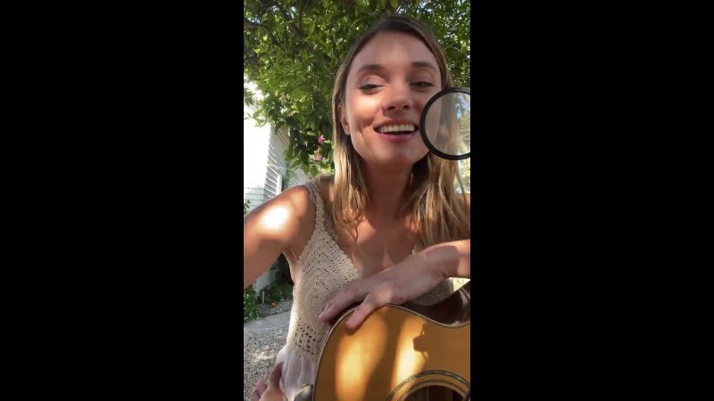 Spencer Grammer plays guitar and sings Live