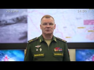 Russian Defence Ministry report on the progress of the special military operation - 2023-06-25