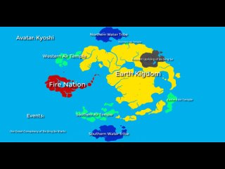 hui-hui Political Map of The world of avatar throughout the years (Kyoshi-Korra) HD