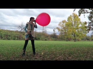 Mylene - 36 Inch Red Balloon Popping Outdoor Русская Russian Пизда Pussy Анал Anal Gape Prolapse Fisting Пролапс Фистинг Dildo