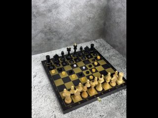 Игра 3 в 1 шахматы+нарды+шашки с гроссмейстерскими деревянными фигурами Объедовскими,черное золото