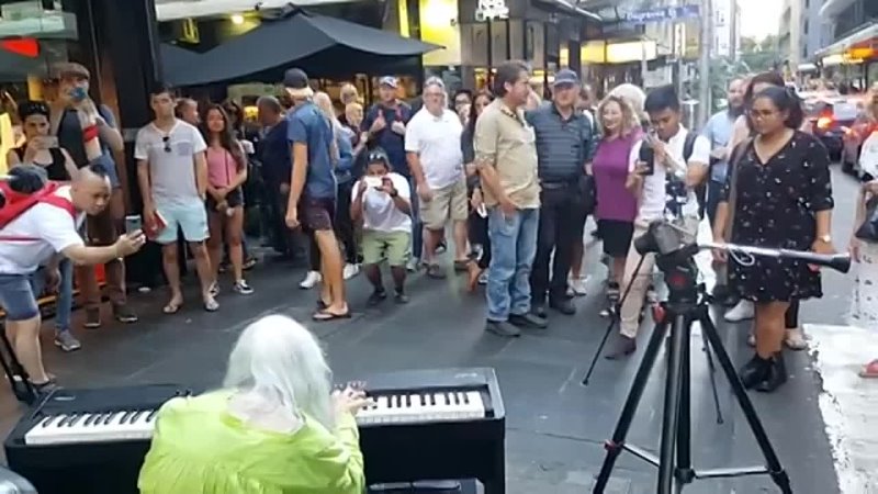 Street Pianist Natalie Trayling Among