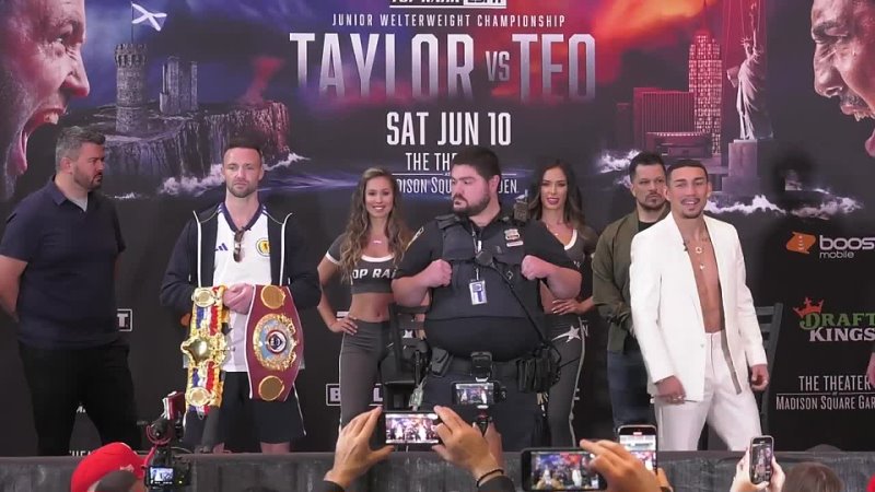 Josh Taylor & Teofimo Lopez During Heated Press Conference Faceoff