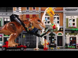 LEGO Jurassic World T-Rex Date Fail STOP MOTION LEGO Dinosaurs Meal Time!   Billy Bricks