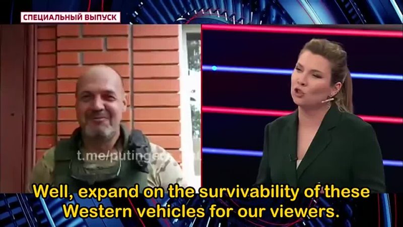 TOP RUSSIAN TALKSHOW ASKS SOLDIER ON FRONTLINE ABOUT WESTERN EQUIPMENT AND ITS