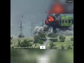 Мощнейший подрыв БМП-2 ВСУ на мине в районе Белогоровки, экипаж и десант погибли в полном составе