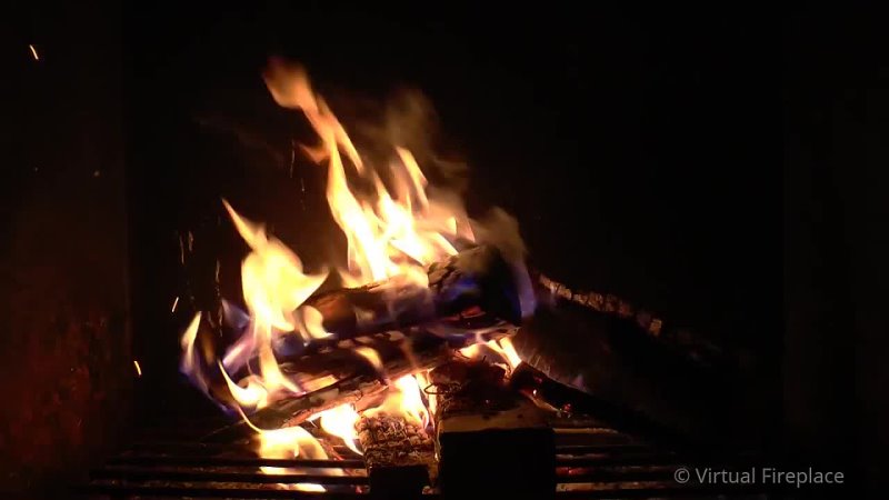 Virtual Fireplace Noisy Outdoor Fireplace 20 minutes Raw (