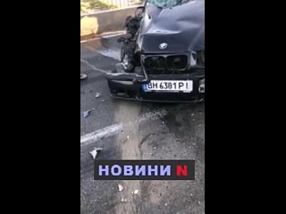 ️Ещё одна авария которая произошла в воскресенье днем на мосту через Тилигульский лиман возле села Коблево столкнулись легковой