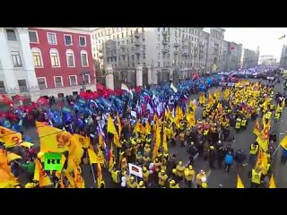 Прямая трансляция шествия и митинга «Мы едины» в Москве часть 1