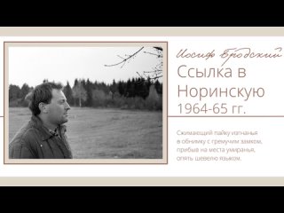 «Персона Иосифа Бродского в экскурсионных программах Коношской центральной районной библиотеки им. Иосифа Бродского»