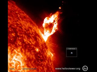 Солнечная вспышка М4 с мощным выбросом корональной массы