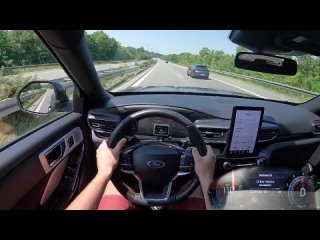 [TEST DRIVE FREAK] 2023 Ford Explorer 3.0 EcoBoost V6 PHEV 457 PS TOP SPEED AUTOBAHN DRIVE POV