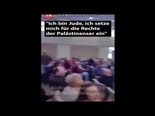 Mutiger Jude protestierte auf einer Anti-BDS Veranstaltung, dass er fr Palstinensische Menschenrechte einstehe
