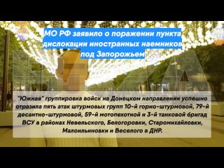 МО РФ заявило о поражении пункта дислокации иностранных наемников под Запорожьем