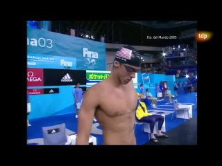 Men 100m Butterfly FINAL Crocker vs Phelps 2003 World Swimming Championships Barcelona TVE