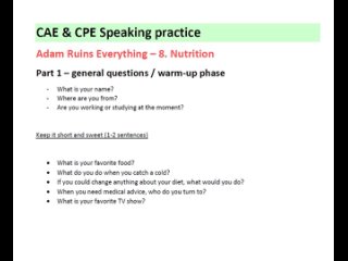 CAE/CPE (ish) speaking exam tasks