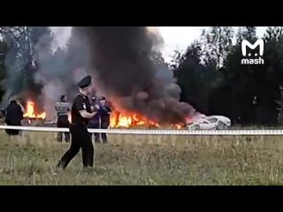 Ещё видео с места крушения самолёта Пригожина ЧВК