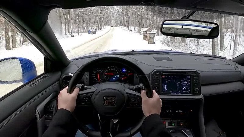 2021 Nissan GT-R - POV Snow Drive (Binaural Audio)