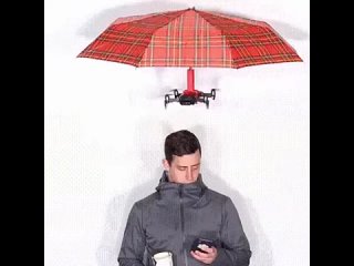 2 И 11 зонтик-дрон следует за хозяином