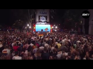 🇪🇸 How embarrassing! PP supporters chant “Ayuso, Ayuso“ as leader Alberto Núñez Feijóo thanks Spaniards for voting for him