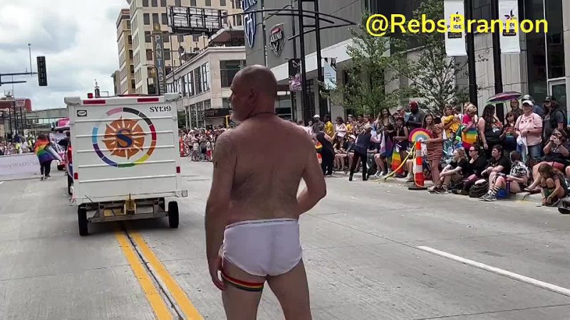 Gay in underwear twerks and gyrates in front of numerous children and families  for “body positivity” during Minneapolis Pride P