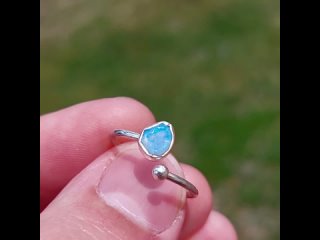 Кольцо с опалом “Голубая лагуна“, серебро (продано)