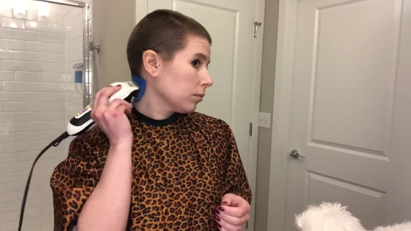 Angela Bagel Shaving my head Buzzing off my super long