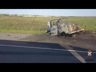 ДТП в Тюкалинском районе: сгорел автомобиль УАЗ