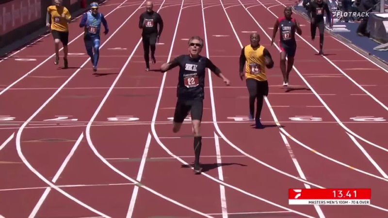 ЛА 100m -  Michael Kish 70-Year-Old (1080p)
