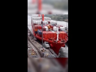 Not everything is always smooth. The information on this Panama Canal tow train or mule being crushed as it was pulling a contai