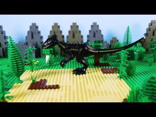 LEGO Jurassic World Dinosaurs vs Catchers STOP MOTION LEGO T-Rex Attacks!   Billy Bricks