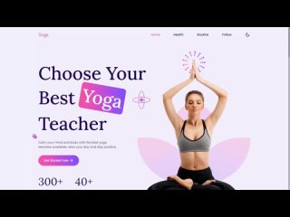 Адаптивный дизайн сайта для Йоги (Yoga) с использованием HTML CSS и JavaScript