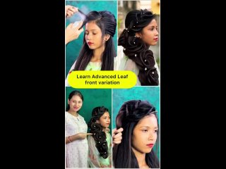 Makeup Artist Riya Hudut  - Hairstyle Tutorial  Front Leaf Pattern ! #hairtutorial #hairstyles #RiyaHudutDas