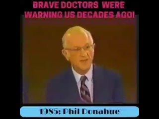 Brave doctors were warning us years ago, this was 1985