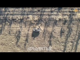 Сброс гранаты с дрона по ВСУшникам которые лежат возле БМП 1А3 “Мардер“