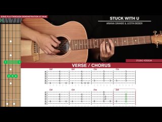 Stuck With U Guitar Tutorial 🎸 Ariana Grande  Justin Bieber Guitar Lesson  Easy Chords + TAB