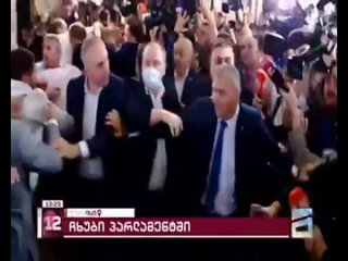 Hubo varios enfrentamientos entre diputados en el parlamento georgiano