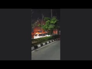 Idiots in trains - Container truck stuck on railway and getting hit by Train in Semarang Indonesia pepsi
