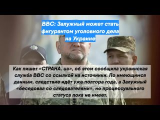 BBC: Залужный может стать фигурантом уголовного дела наУкраине