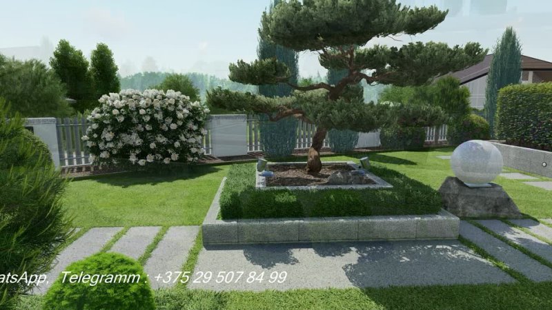 Landscaping. Project of a plot of 9 acres. Germany. Calv. July