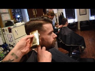 Beardbrand - Handsome Guy Rocks Side Part  Mustache ｜ Barber John Luftus