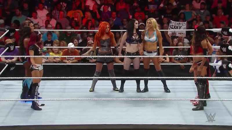 ( Paige, Becky Lynch and Charlotte) Team PCB and ( Naomi, Tamina and Sasha Banks) Team WWE Debut