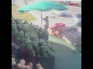 ICYMI: Gail Force Winds Take Watermelon Merchant For A Spin In Türkiye