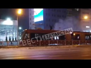 В Казани загорелся трамвай №5