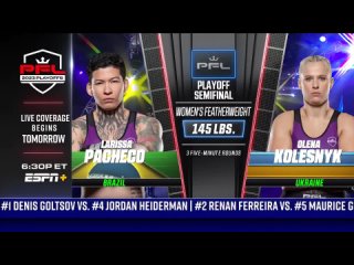 larissa pacheco vs olena kolesnyk - pfl 2023 playoffs weigh-in face-off