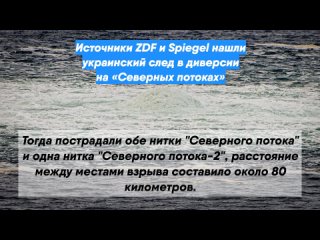 Источники ZDF и Spiegel нашли украинский след в диверсии на «Северных потоках»