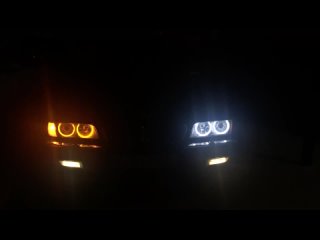 BMW E38 ANGEL EYES YELLOW + WHITE