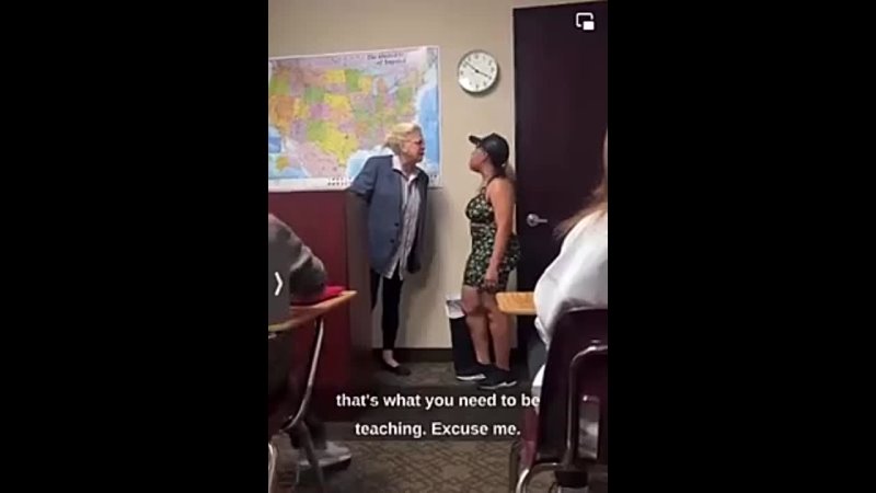 A student's mum came to school for a history lesson in a US school. The teacher is promoting homosexuality and LGBT values inste